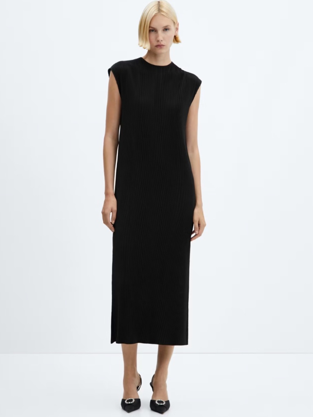 Mango Pleated Long Dress Size XL